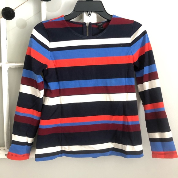 Jcrew blue orange striped shirt size XS - Picture 2 of 5